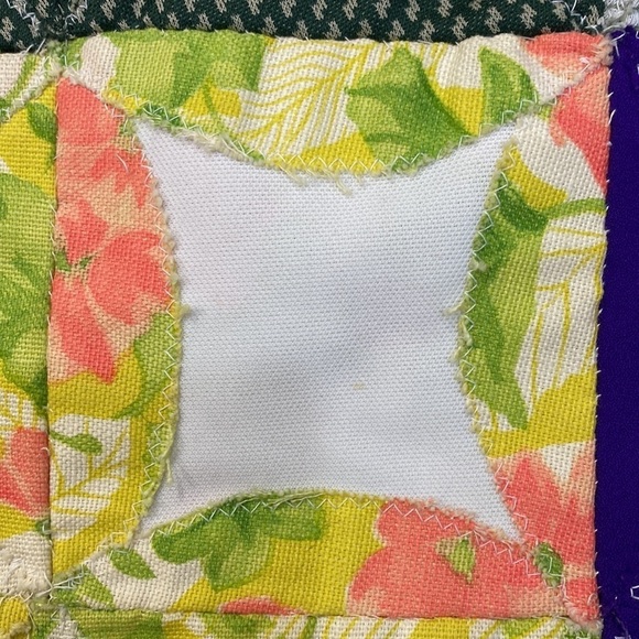 Vintage Patchwork Quilt 4 square Hande Made  Approximately 77"x 67" - Picture 10 of 13